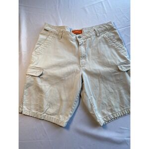 Merrell Cargo Shorts Beige Men's Cotton Pockets Button Flat Front Casual